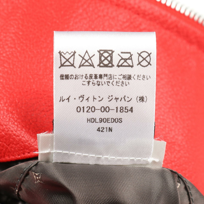 路易威登 (LOUIS VUITTON) × Supreme Monogram 皮革牛仔褲 HD90EDOS 山羊皮 紅白紅 二手 男款-3