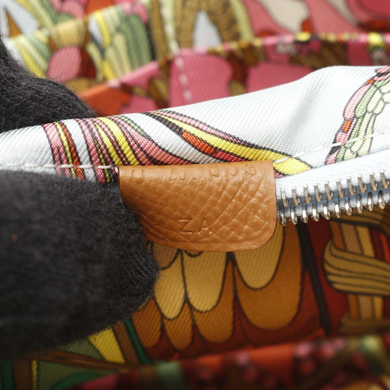 愛馬仕 Azap 長款絲綢拉鍊皮夾 U Epsom 金色 SHW 二手女士-4