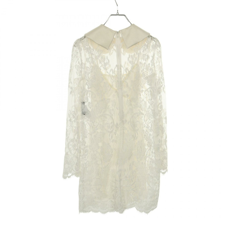 DOLCE & GABBANA 翻領洋裝 F6DEBT 棉尼龍絲混紡 白色 二手 女款 #36-1