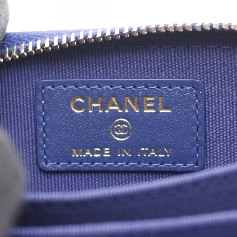 香奈兒 (CHANEL) Chanel 19 拉鍊零錢包 AP0949 羊皮 藍色 二手 金扣-3