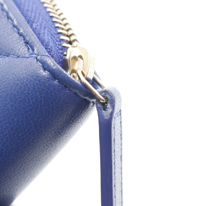 香奈兒 (CHANEL) Chanel 19 拉鍊零錢包 AP0949 羊皮 藍色 二手 金扣-5