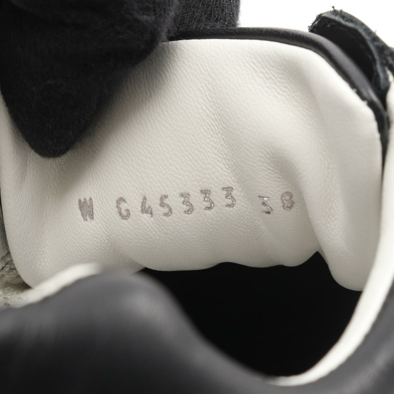 香奈兒 COCO 標誌運動鞋,黑色白色,二手,女士皮革,logo #38 CC-6