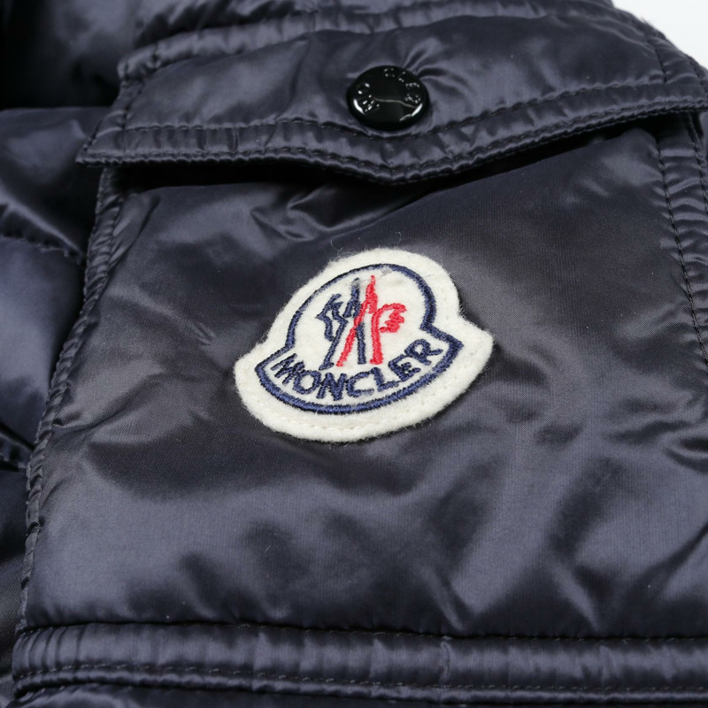 MONCLER BLES 拉鍊尼龍羽絨服,海軍藍,2號,二手女款-4