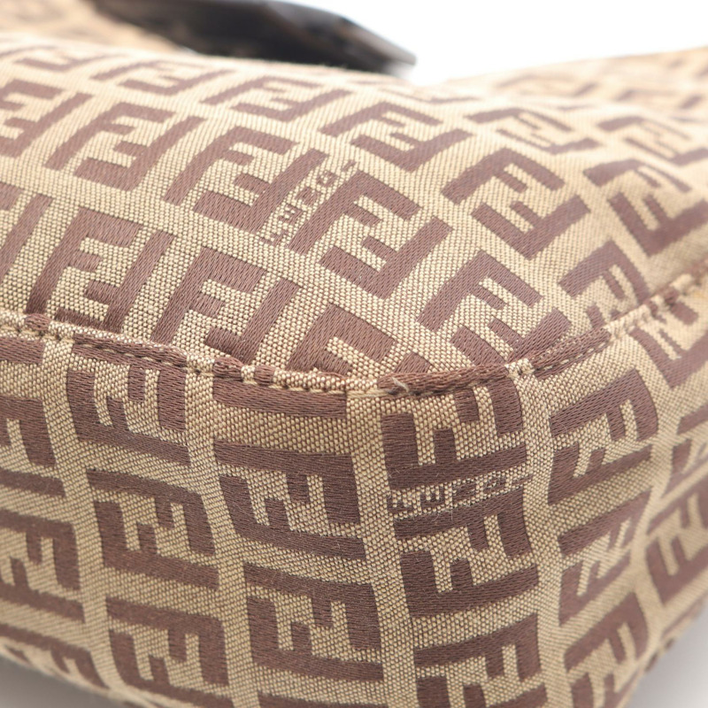 FENDI Zucchino Mamma Baguette 單肩包 8BR036 帆布皮革 米色 二手-11