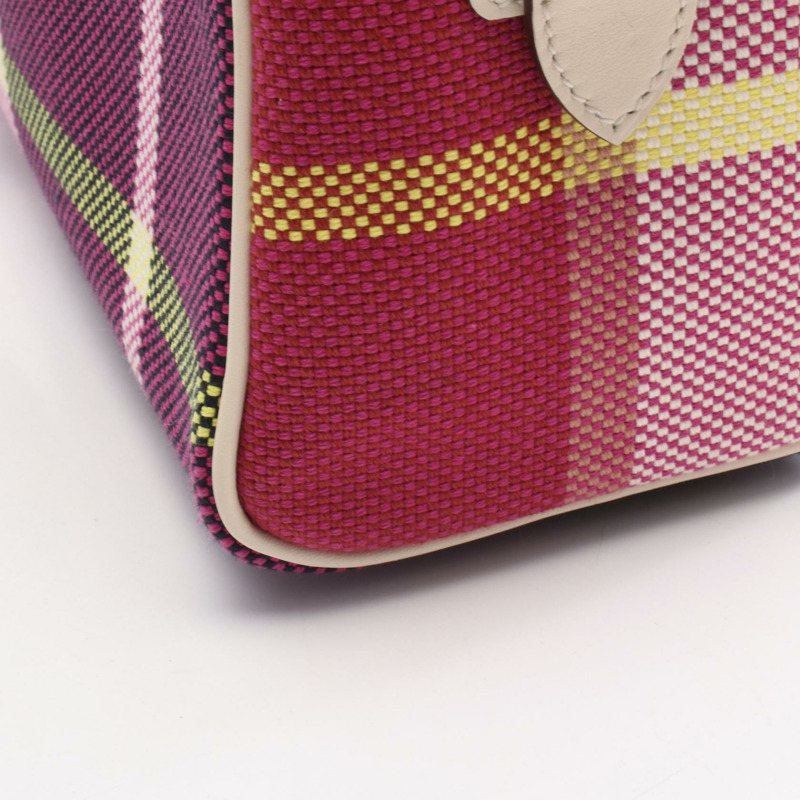 HERMES Victoria 3 Fourre-tout 迷你肩背包 帆布皮革 粉紅色 SHW W-5