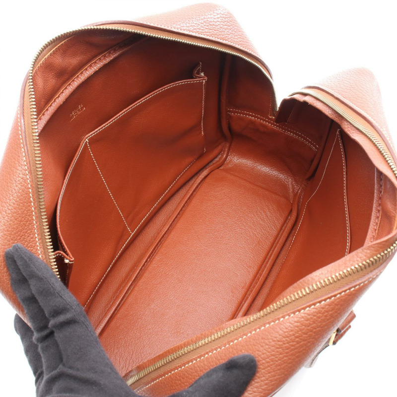 愛馬仕 Plume 32 手提包,Ardennes 皮革,榛果棕色,二手,女士,金色五金-2