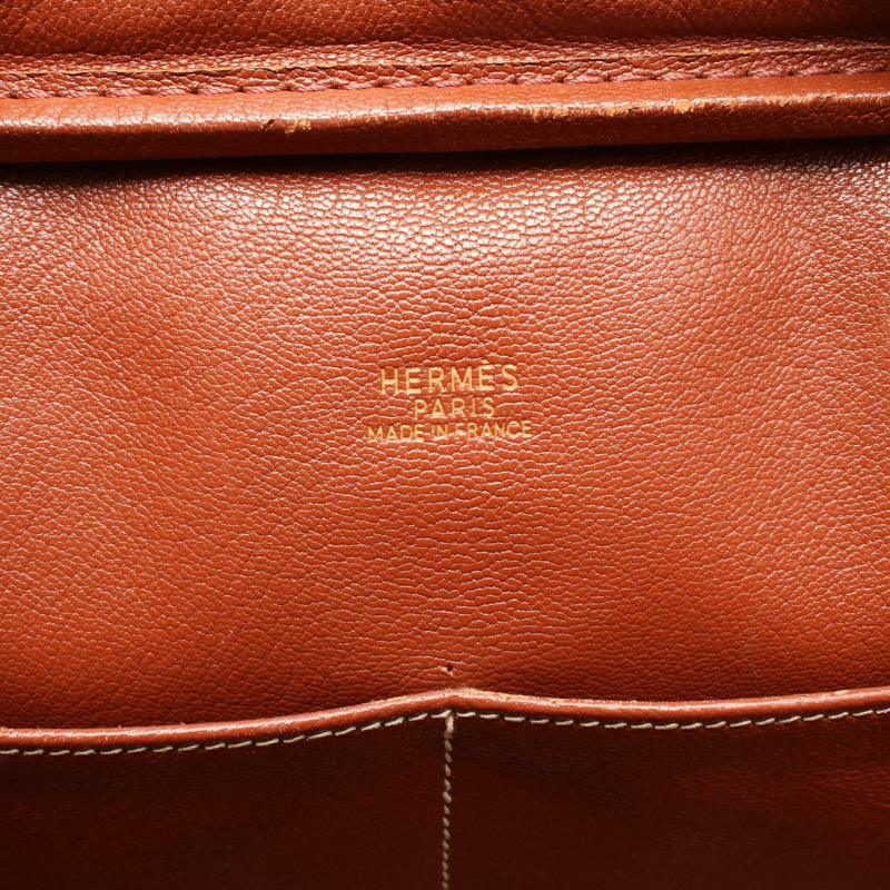愛馬仕 Plume 32 手提包,Ardennes 皮革,榛果棕色,二手,女士,金色五金-3
