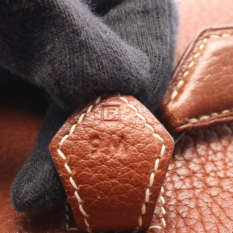 愛馬仕 Plume 32 手提包,Ardennes 皮革,榛果棕色,二手,女士,金色五金-4