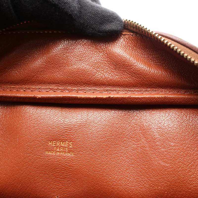 愛馬仕 Plume 32 手提包,Ardennes 皮革,榛果棕色,二手,女士,金色五金-6