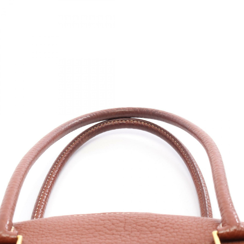 愛馬仕 Plume 32 手提包,Ardennes 皮革,榛果棕色,二手,女士,金色五金-7