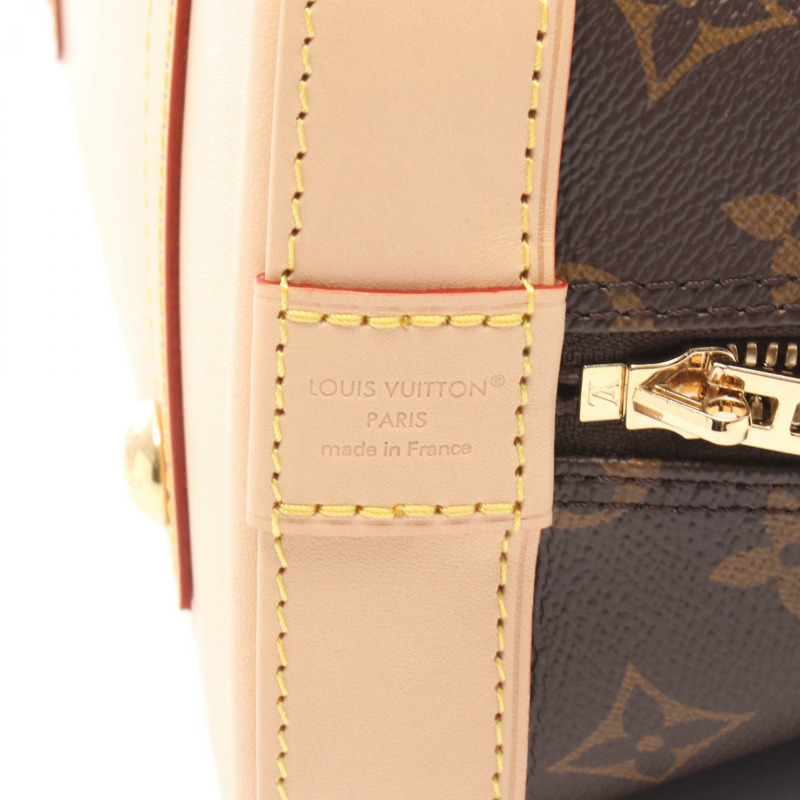 路易威登 Alma 手提包，拉鍊款，M53151，Monogram 皮革，棕色，二手，女士 LV-3