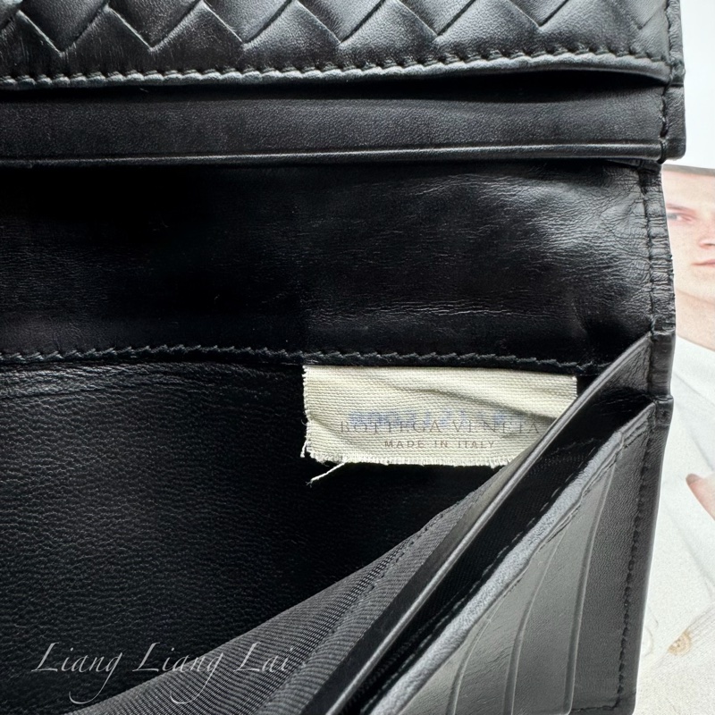 BOTTEGA VENETA BV經典編織小牛皮黑色長夾-4