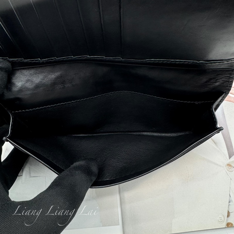 BOTTEGA VENETA BV經典編織小牛皮黑色長夾-6