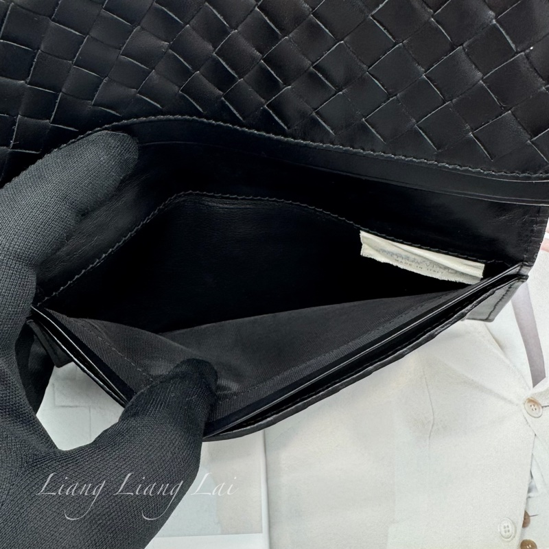 BOTTEGA VENETA BV經典編織小牛皮黑色長夾-8