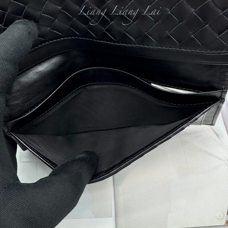 BOTTEGA VENETA BV經典編織小牛皮黑色長夾-9