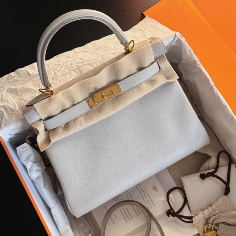 Hermes 80珍珠灰Kelly28金扣 Y刻,evercolor皮 99新-1