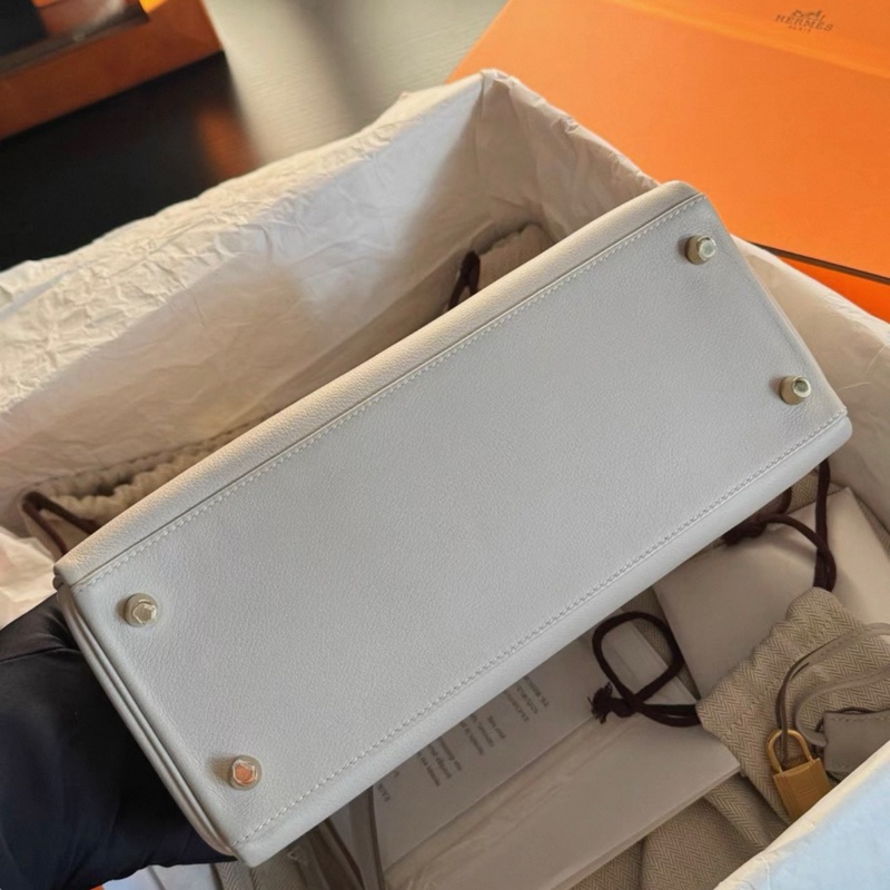 Hermes 80珍珠灰Kelly28金扣 Y刻,evercolor皮 99新-3