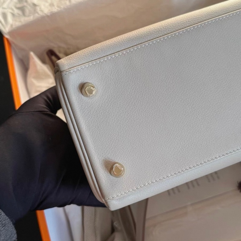 Hermes 80珍珠灰Kelly28金扣 Y刻,evercolor皮 99新-7