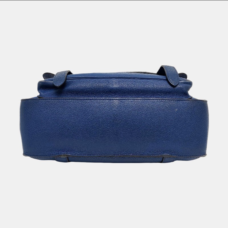 Hermes Steve 牛皮藍色肩背包斜背包-4