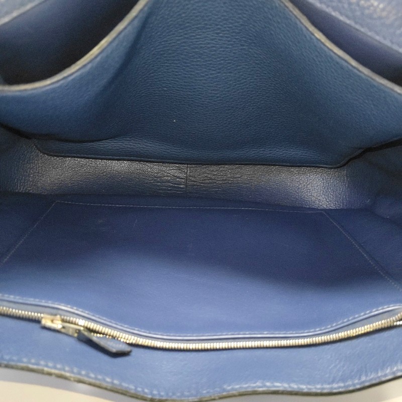 Hermes Steve 牛皮藍色肩背包斜背包-5