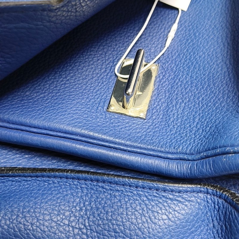 Hermes Steve 牛皮藍色肩背包斜背包-9