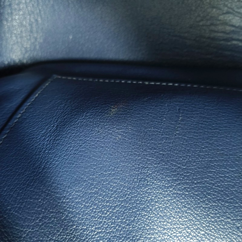 Hermes Steve 牛皮藍色肩背包斜背包-14
