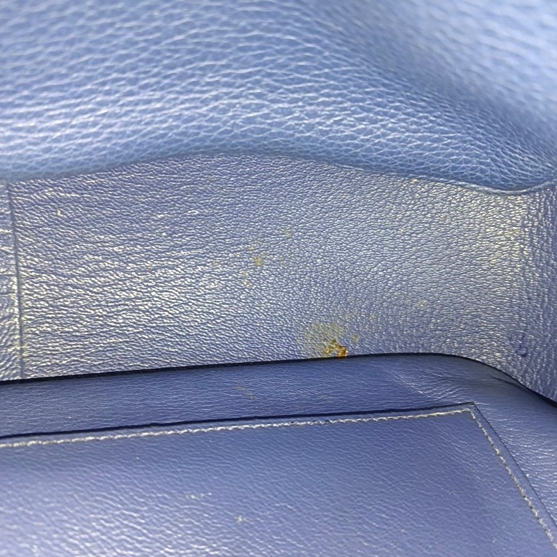 Hermes Steve 牛皮藍色肩背包斜背包-15