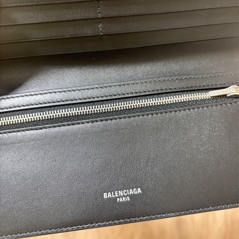 BALENCIAGA 護照及機票造型牛皮對開二折長夾(黑色)-3