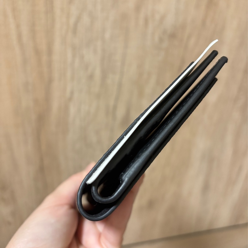 BALENCIAGA 護照及機票造型牛皮對開二折長夾(黑色)-4