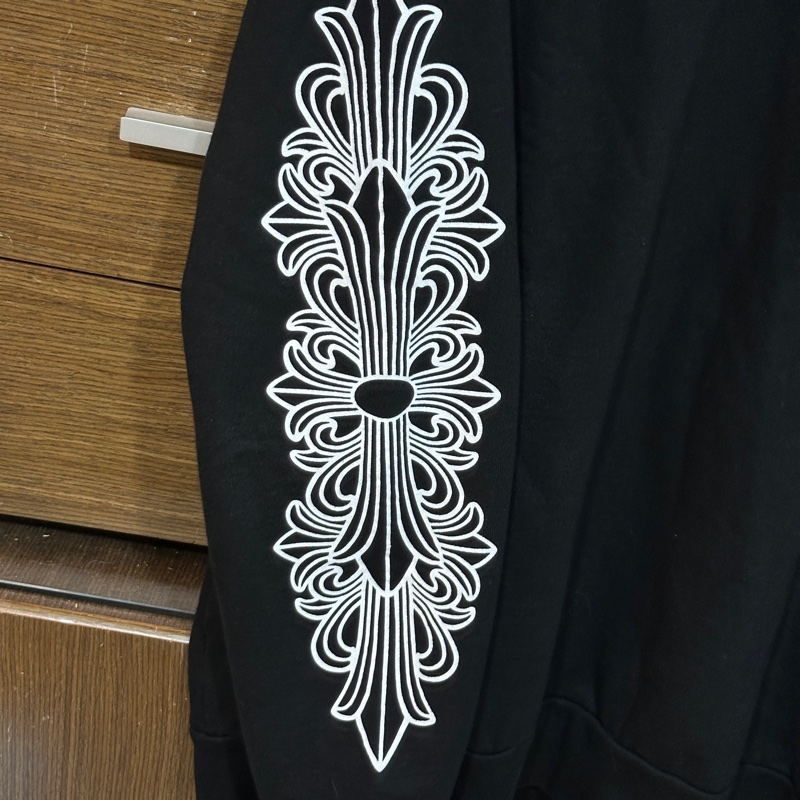 克羅心 chrome hearts 厚款 刷毛 花臂 馬蹄 衛衣 長袖-2