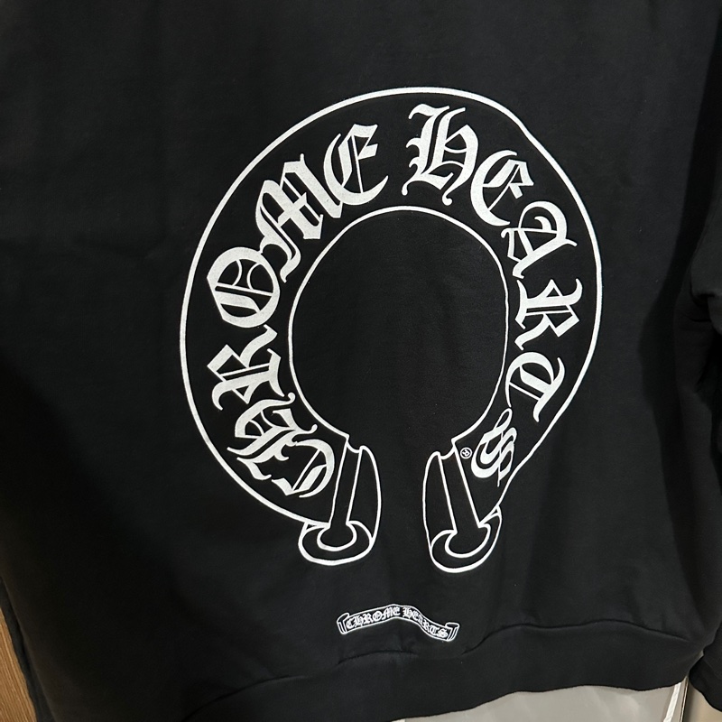 克羅心 chrome hearts 厚款 刷毛 花臂 馬蹄 衛衣 長袖-3