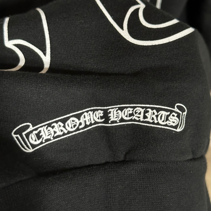 克羅心 chrome hearts 厚款 刷毛 花臂 馬蹄 衛衣 長袖-6