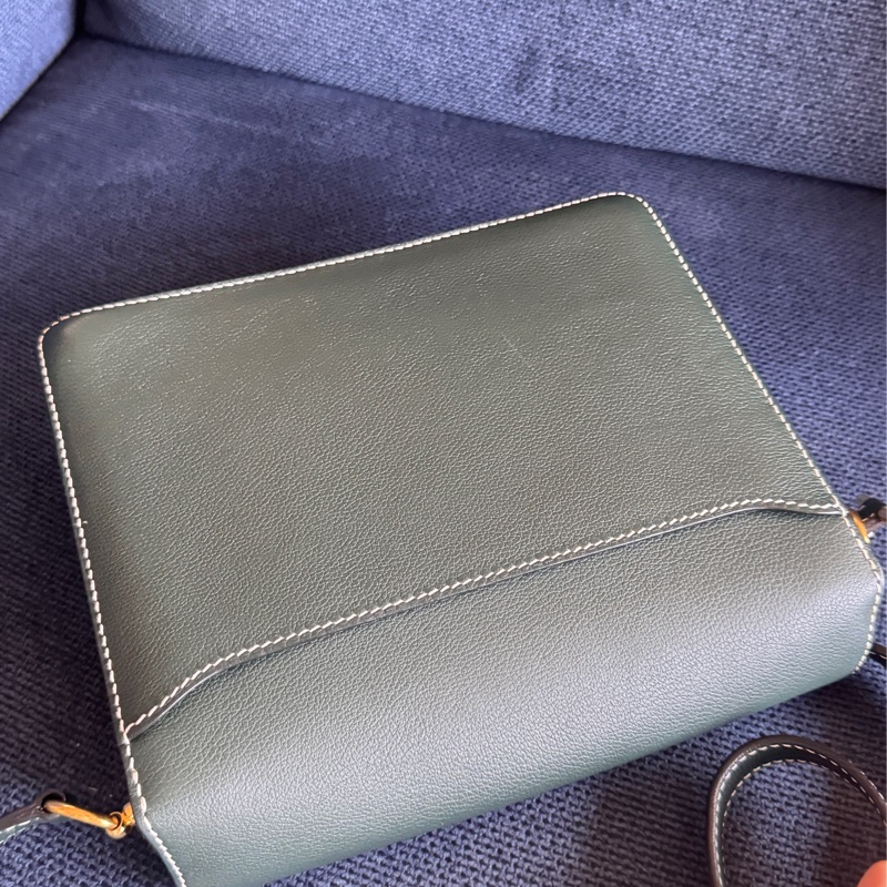 賠售特價 HERMES愛馬仕近全新ROULIS 23 豬鼻子方形斜背包 英國綠+淡金釦 X刻 2016-18