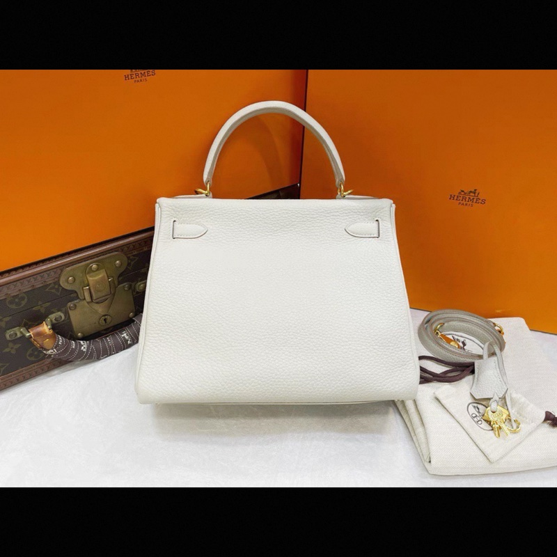 99新 Hermes愛馬仕 kelly 28 內縫 珍珠灰 togo皮 Y刻-1