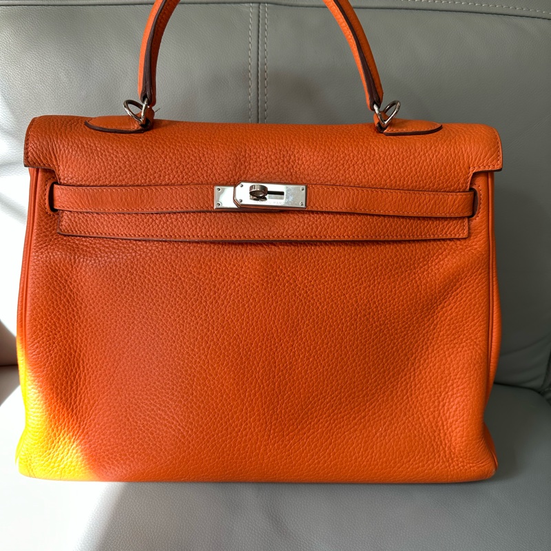 Hermes/愛馬仕kelly35 愛馬仕橙單肩包TC-10