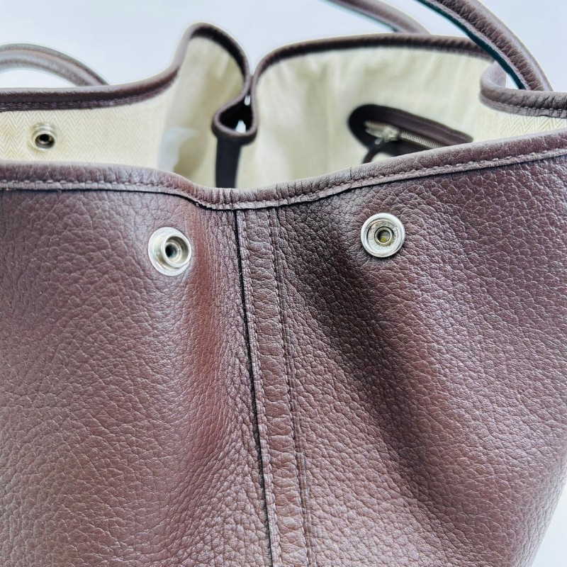 Hermes Garden Party棕色花園36 手提單肩包銀扣Negonda皮-11