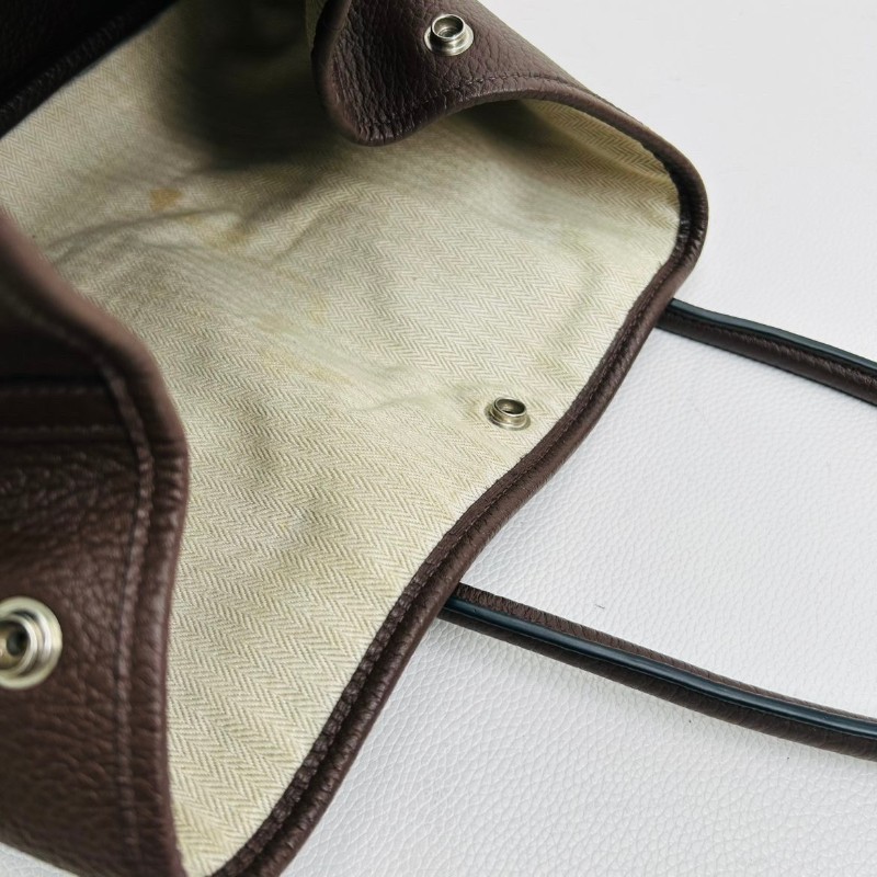Hermes Garden Party棕色花園36 手提單肩包銀扣Negonda皮-13