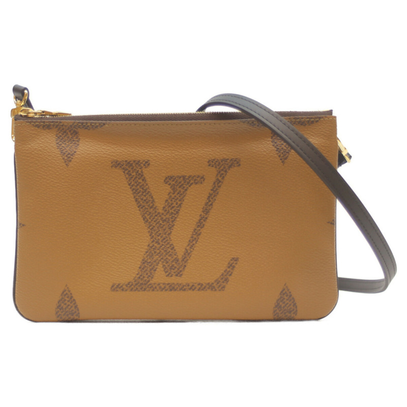 路易威登 M69203 Monogram Giant Reverse Pochette 雙拉鍊帆布女士單肩包-0
