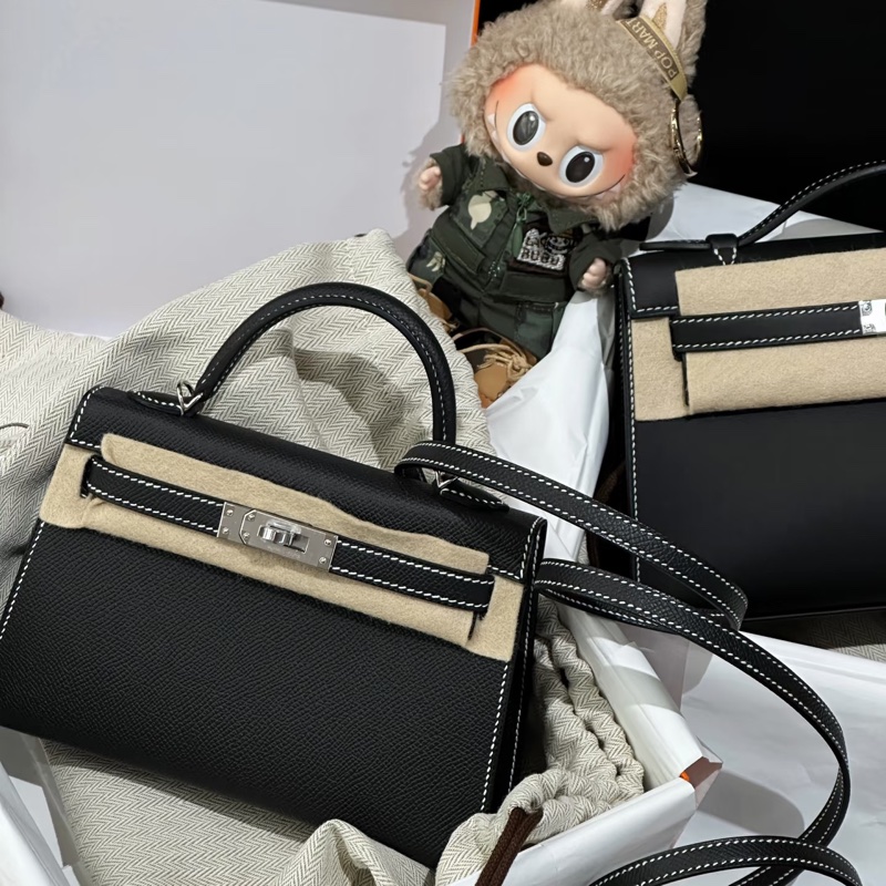 Hermes Mini Kelly 2 MK2 SO 黑銀 Epsom 馬蹄印 VIP訂製 K刻-4