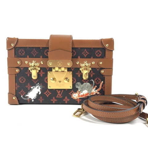 路易威登 M44407 Monogram Catgram Petite Malle NM 手拿包，雙肩背帆布款，男女通用，棕色