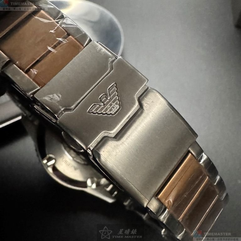 ARMANI手錶,編號AR00083,42mm古銅色錶殼,金銀相間錶帶款-3