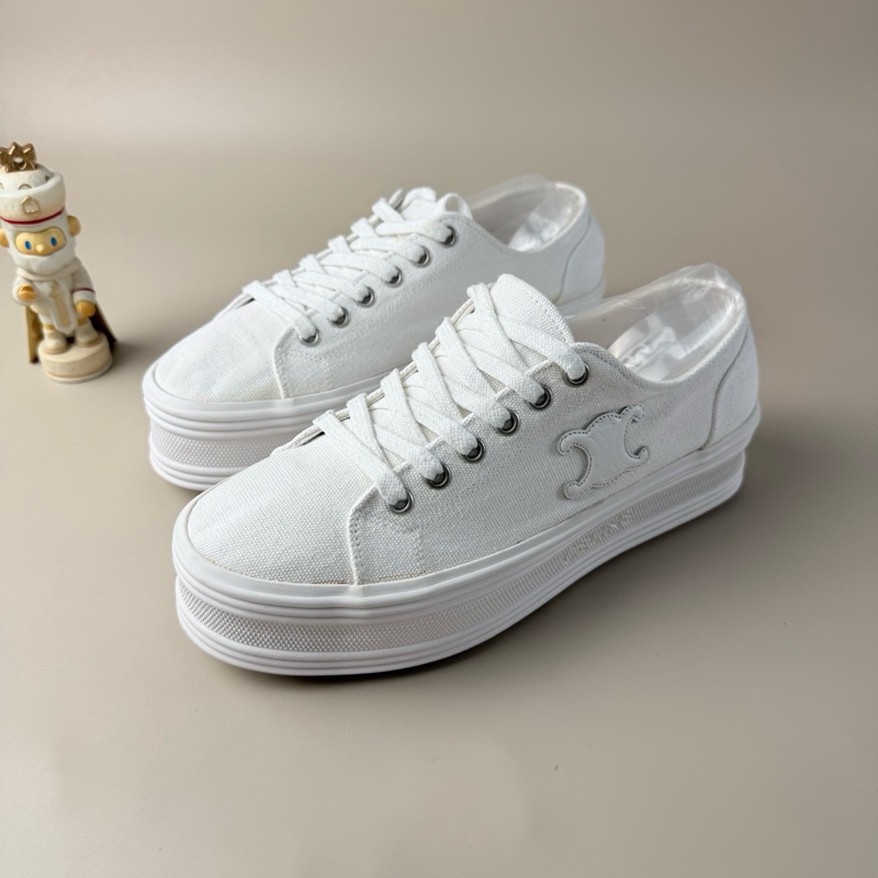 95新Celine/賽琳 純白凱旋門徽標休閒鞋 37碼-1