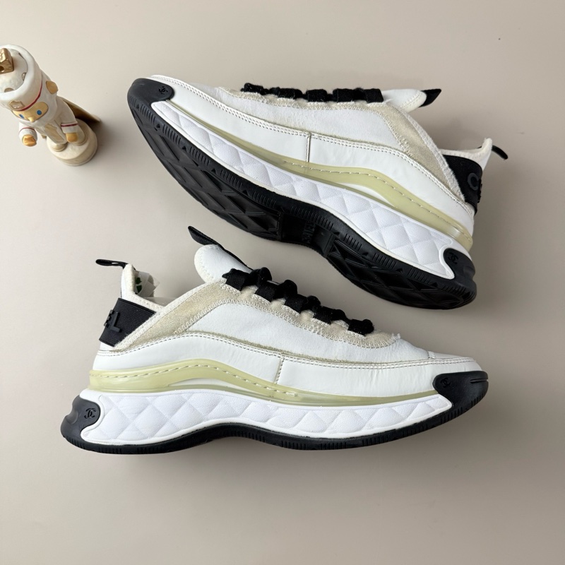 95新CHANEL/香奈兒 黑白熊貓金扣運動鞋 36碼-6