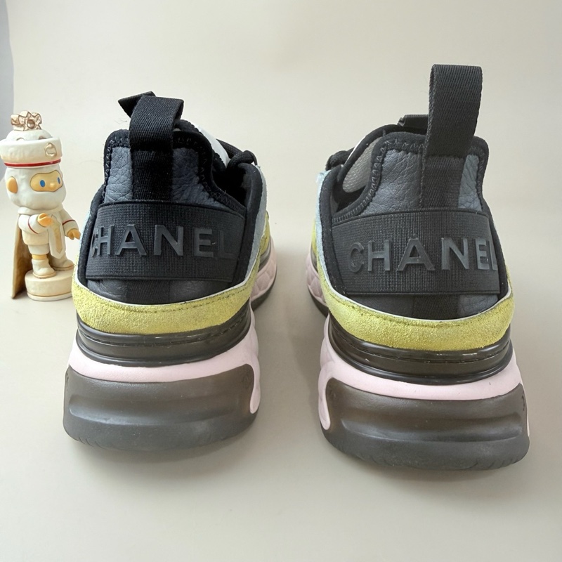 新CHANEL/香奈兒 馬卡龍雙C系帶休閒鞋 37碼-2