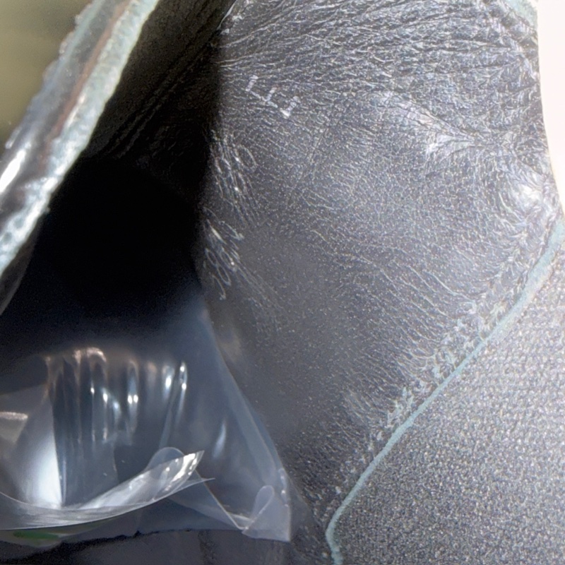 95新Alexander McQueen/麦昆 黑绿绑带厚底短靴 36码-6