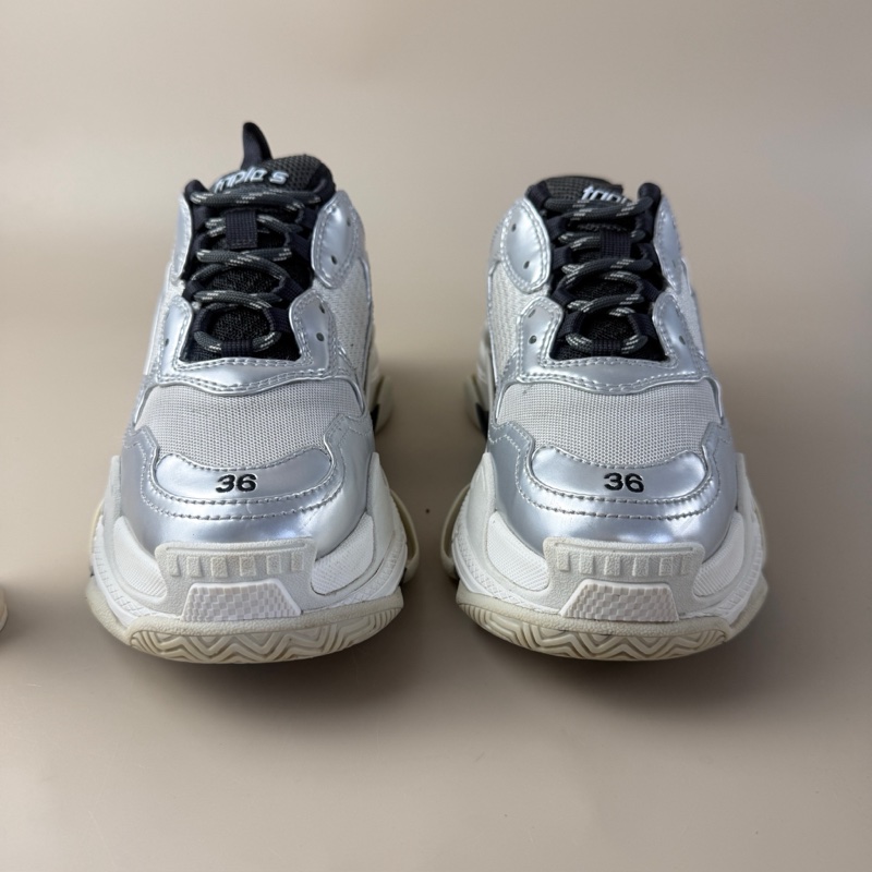 95新/巴黎世家 Triple S白銀老爹鞋 36碼-0