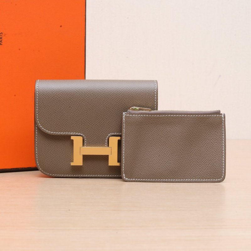 HERMES Constance康康Slim18大象灰Epsom皮Z刻金扣肩背包-0