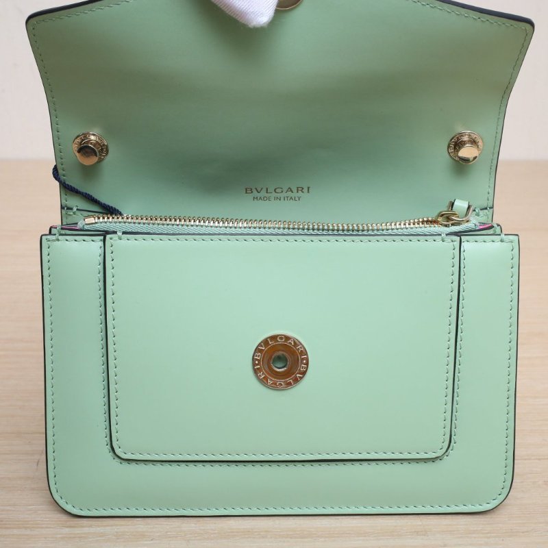 BVLGARI 綠色牛皮SerpentiForever鏈條蛇頭包小號肩背包-2