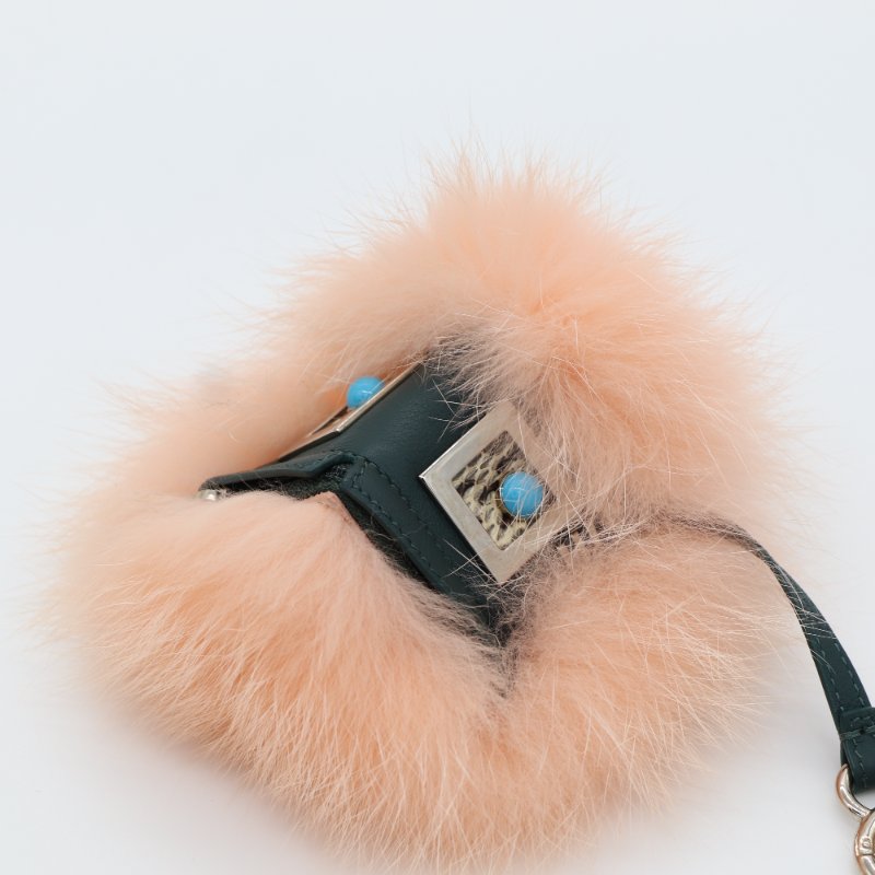 Fendi 芬迪 Monster Bag Bug Charm  藍色石榴石鑲嵌眼球 皮草鑰匙圈 吊飾 毛皮-2