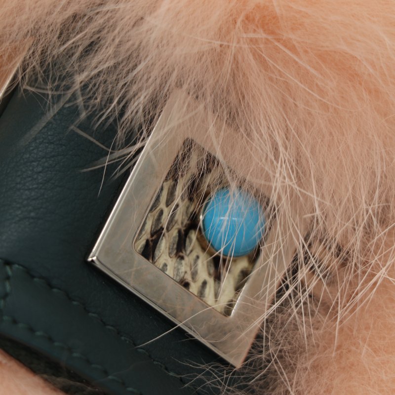 Fendi 芬迪 Monster Bag Bug Charm  藍色石榴石鑲嵌眼球 皮草鑰匙圈 吊飾 毛皮-7